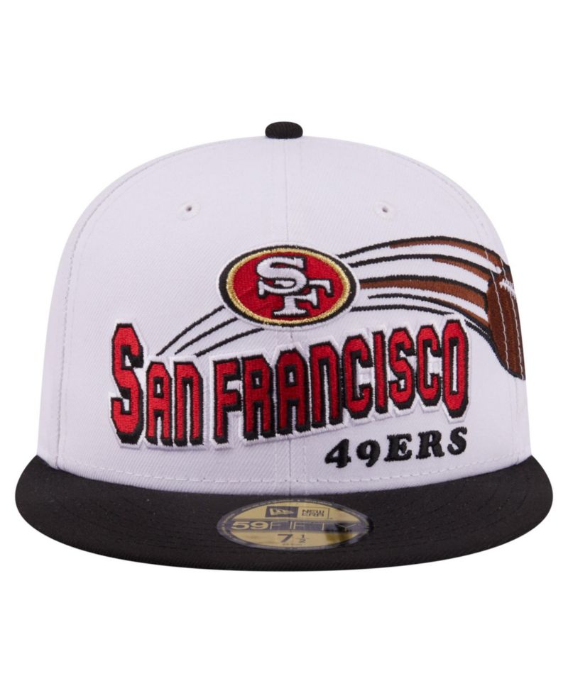 Men's White/Black San Francisco 49ers Retro Swoop 59FIFTY Fitted Hat