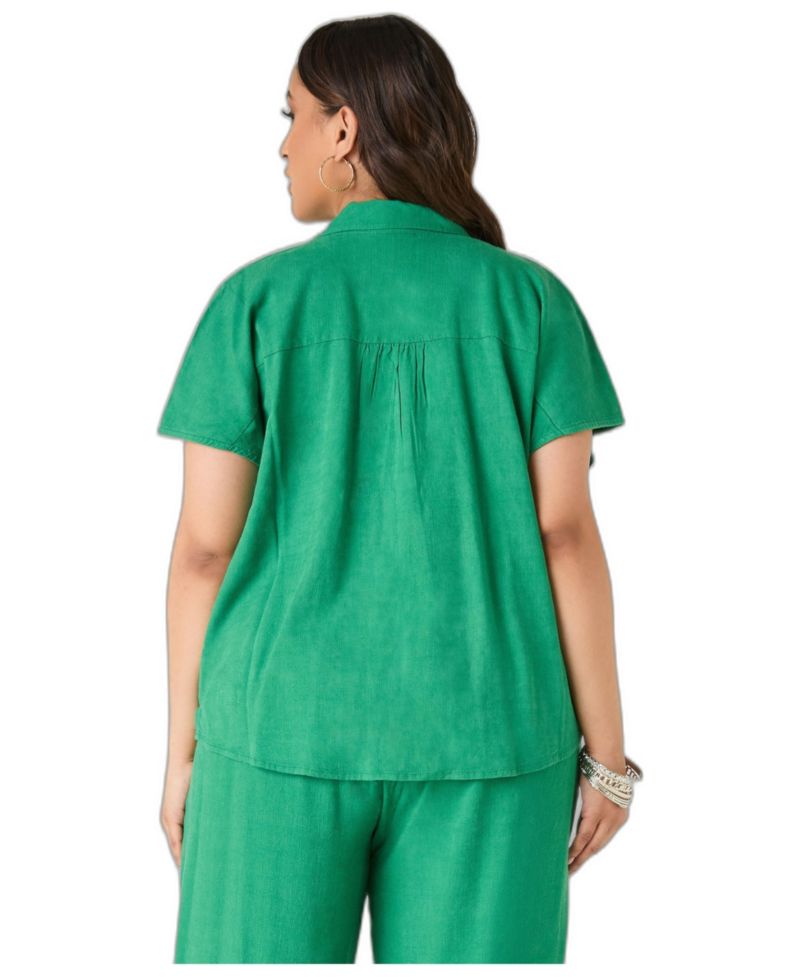 Women's Plus Size Linen Blend Shirt