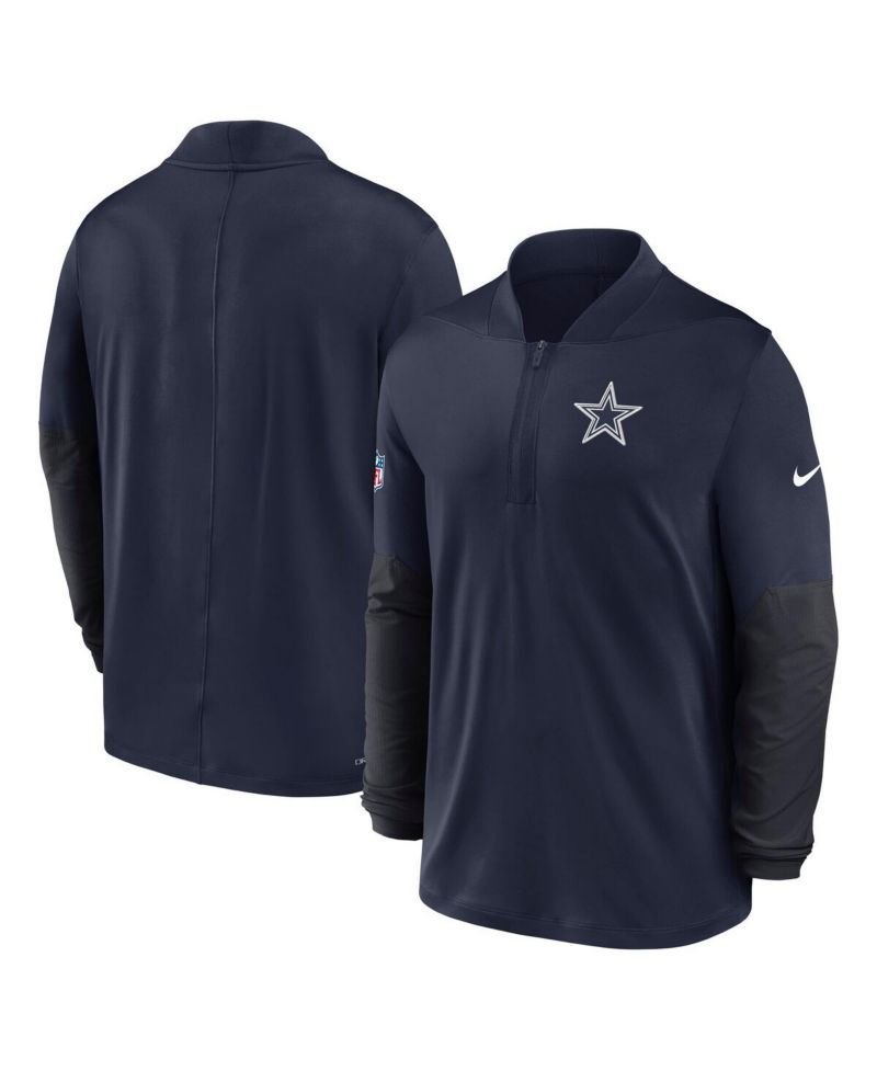 Men's Navy Dallas Cowboys Sideline Dri-FIT Half-Zip Pullover