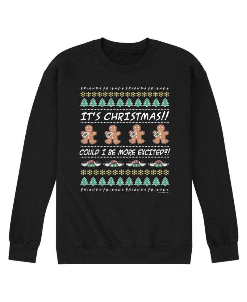 Men's Friends Christmas Crew Fleece Pullover