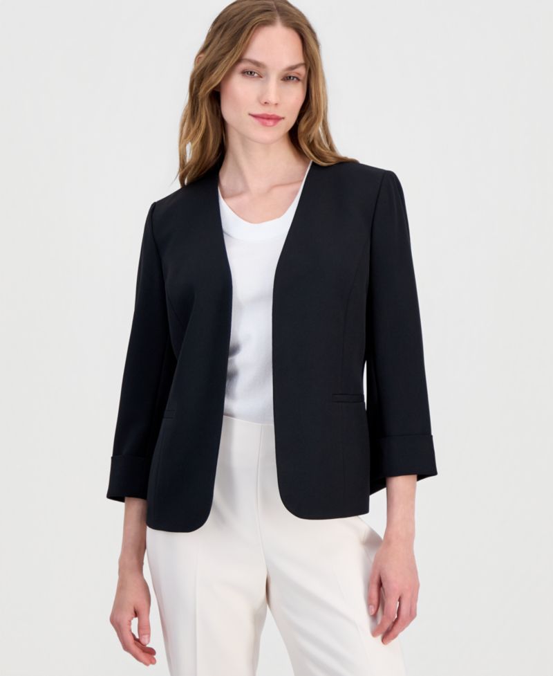 Women's Stretch Crepe Open-Front Blazer Regular & Petite
