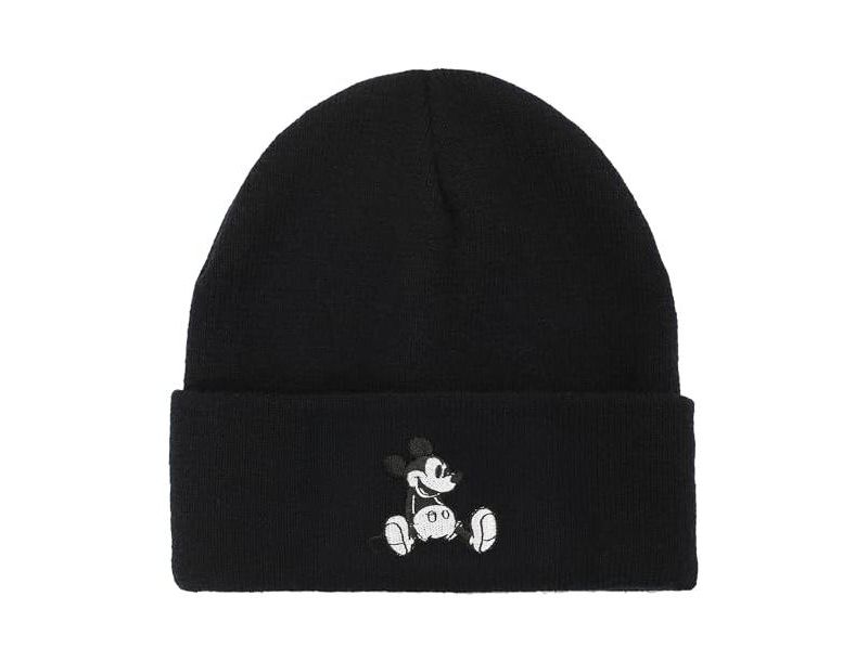 Men's Mickey Mouse Embroidery Acrylic Knit Standard Cuff Beanie