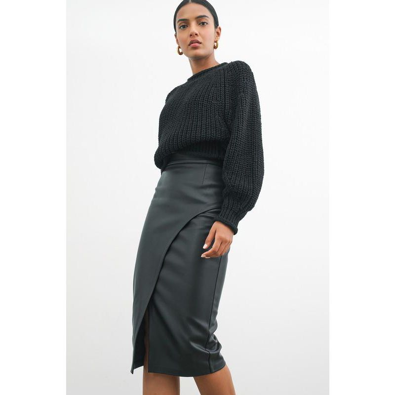 Women's Nyssa Knee-Length Wrap Pencil Skirt