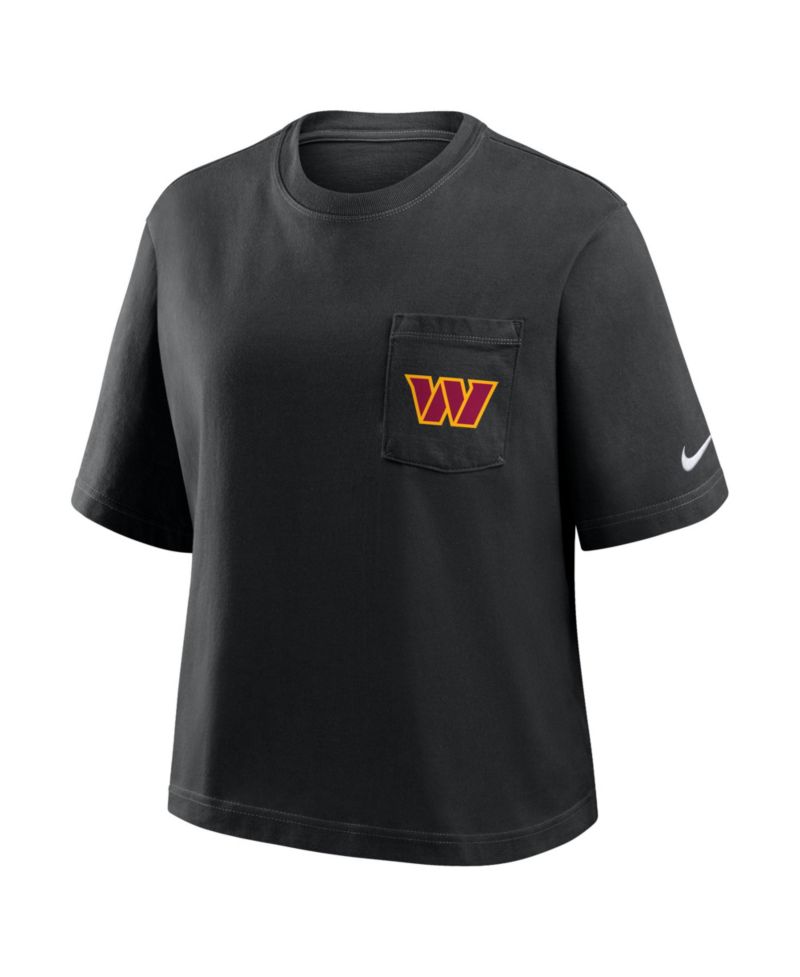 Women's Black Washington Commanders Rewind Pocket Boxy T-Shirt