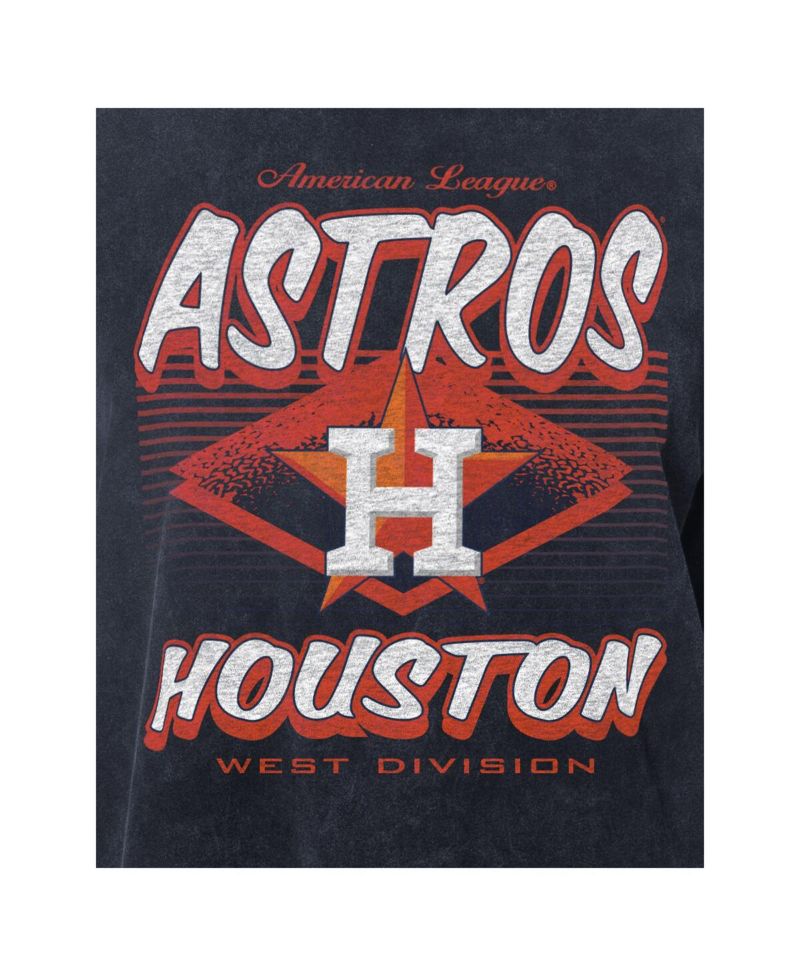Women's Navy Houston Astros Mineral Wash Oversized T-Shirt