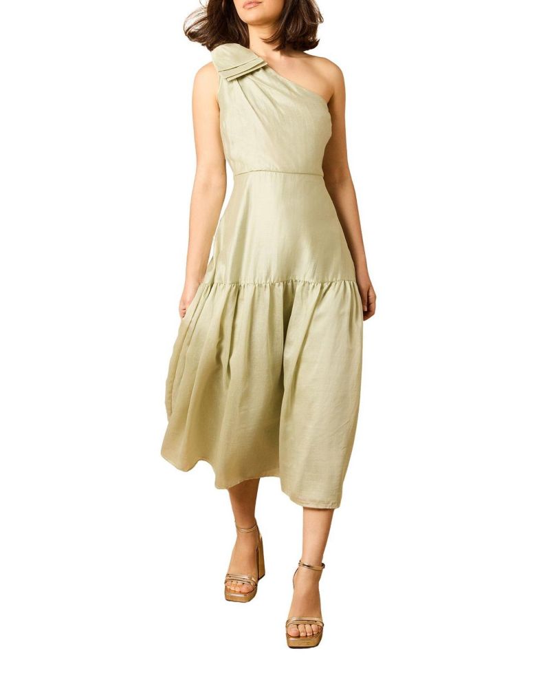 Women's Bow Shoulder Detail Midi Dress