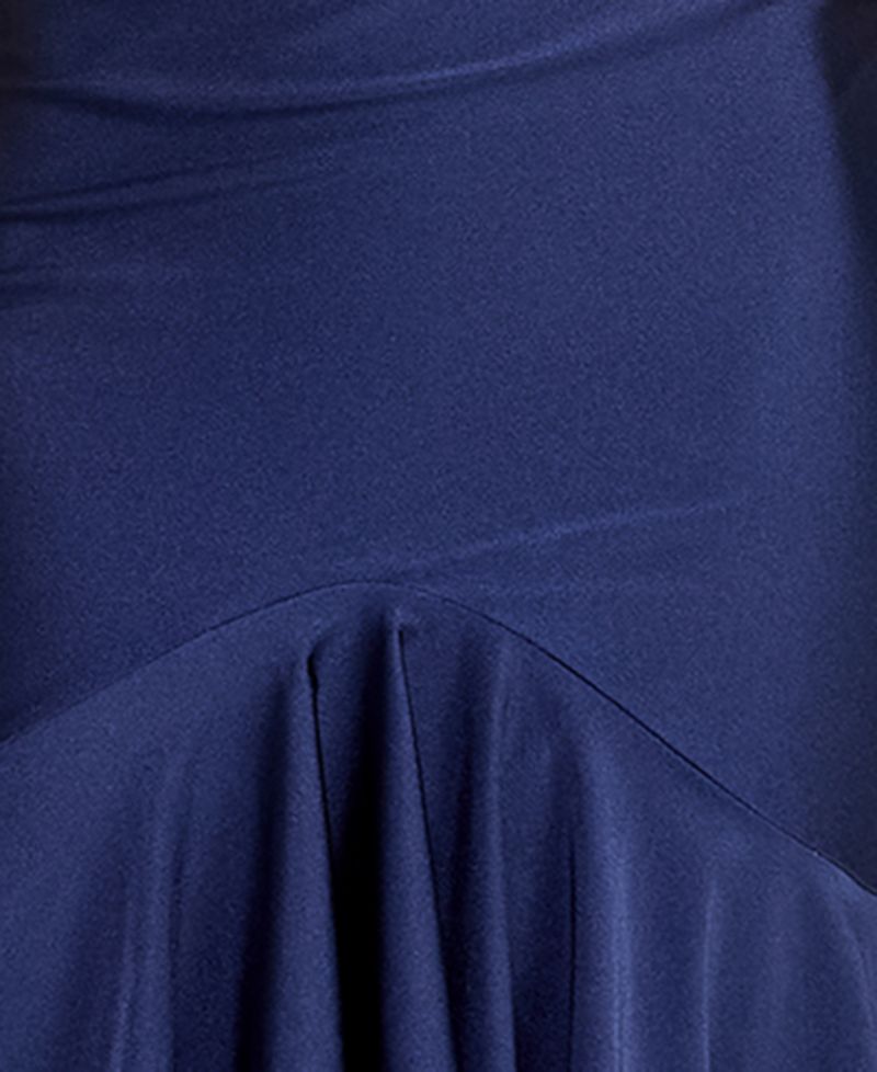 Juniors' V-Neck Tiered Tie-Back Gown