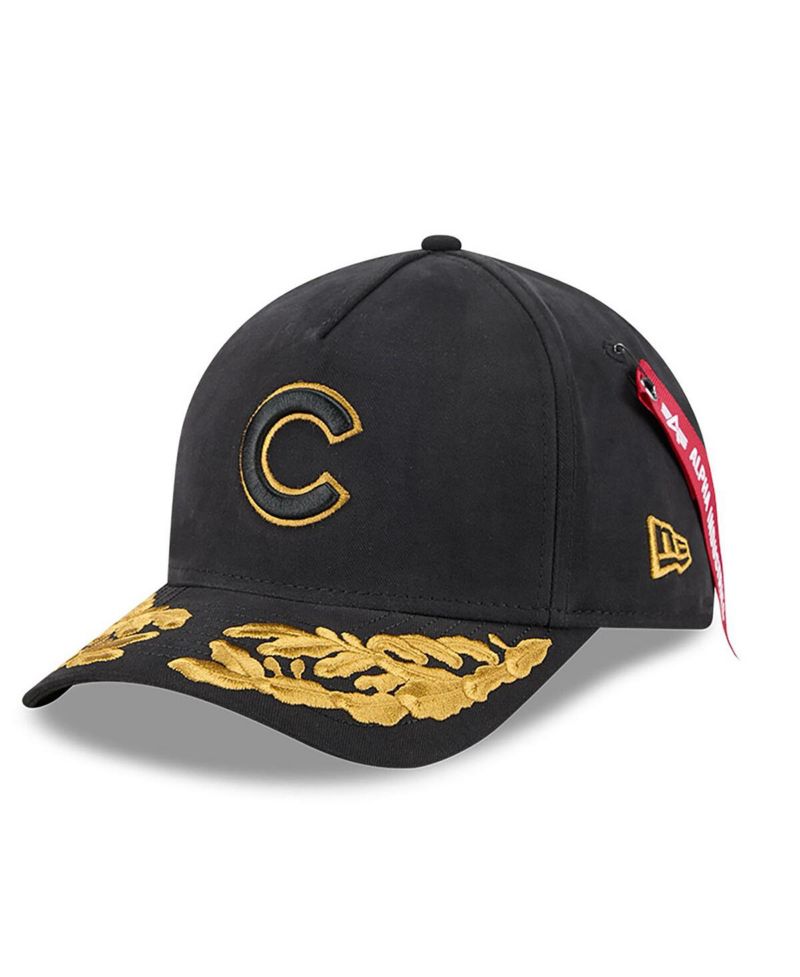 Men's Black Chicago Cubs A-Frame 9FORTY Adjustable Hat