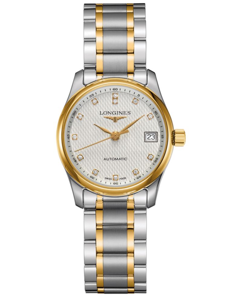 Women's Swiss Automatic Master Diamond Accent 18k Gold & Stainless Steel Bracelet Watch 29mm