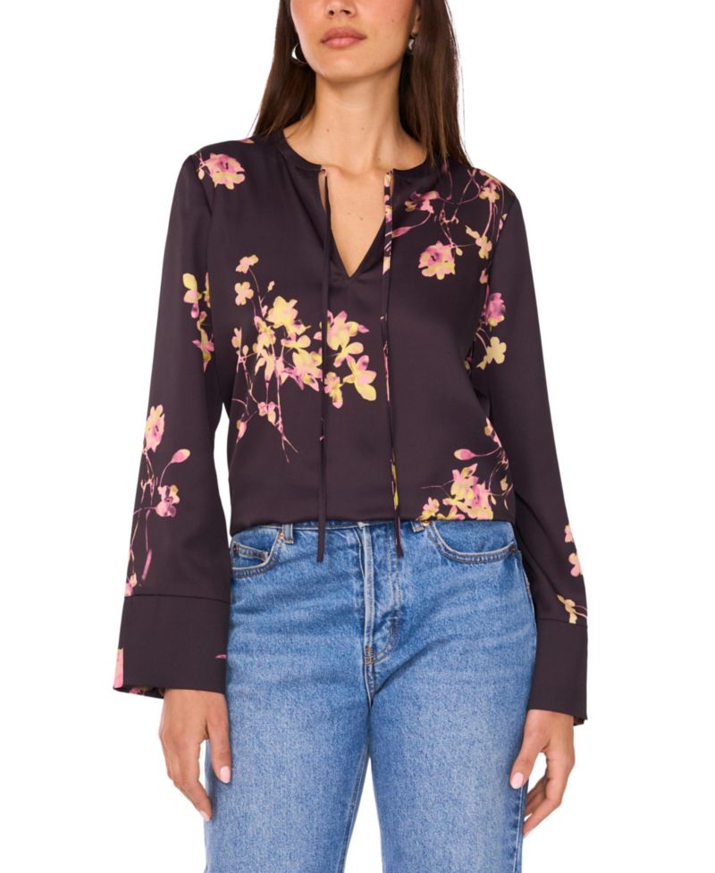 Women's V-Neck Long-Sleeve Top