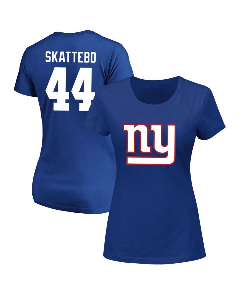 Women's Cam Skattebo Royal New York Giants Plus Size Name & Number Scoop Neck T-Shirt