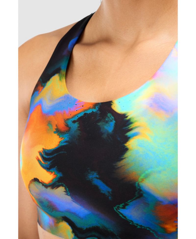 Women's Laser Perforated Scoop Neck Crossover Back PaceForm Sports Bra