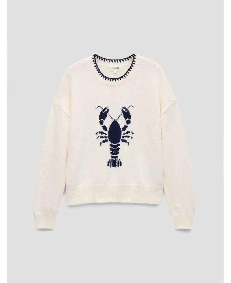 Women's Hallie Crew Neck Lobster Graphic Sweater
