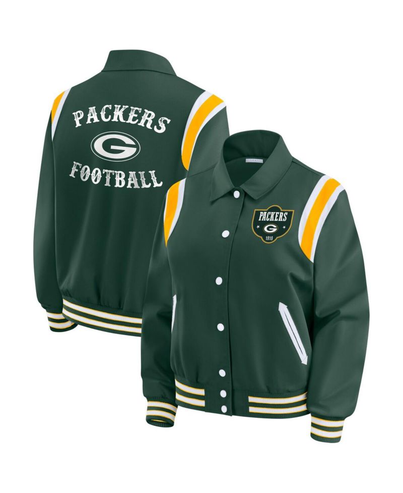 Women's Green Bay Packers Varsity Lightweight Full-Snap Jacket