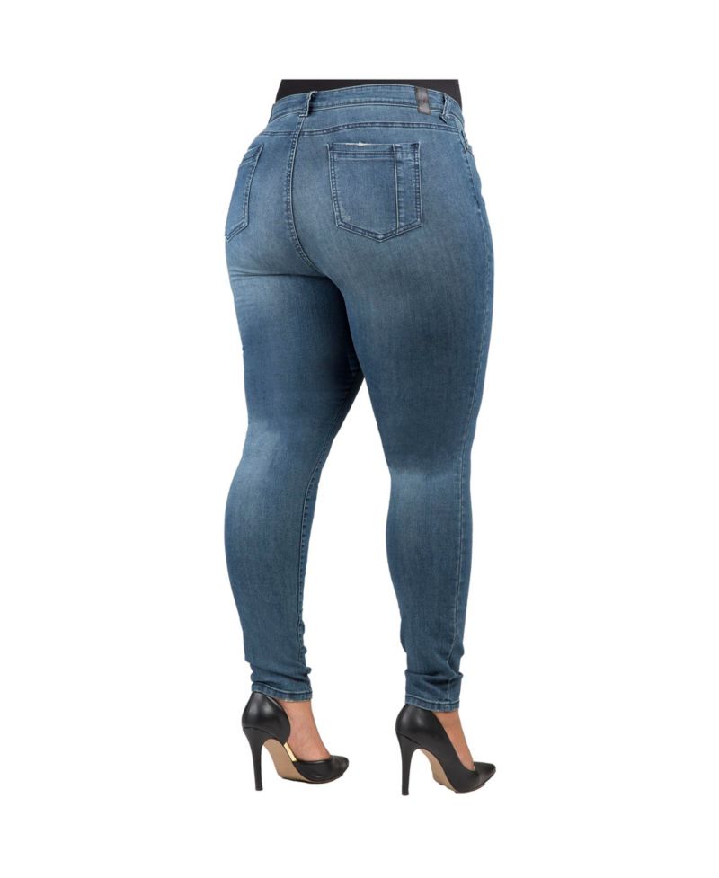 Plus Size Curvy-Fit Basic 5 Pockets Skinny Jeans Light 31