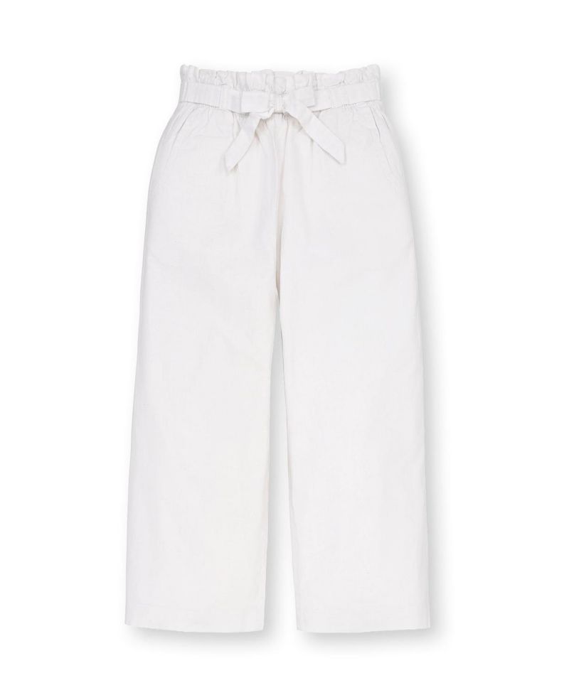 Toddler Girls Linen Paper Bag Tie-Waist Pant