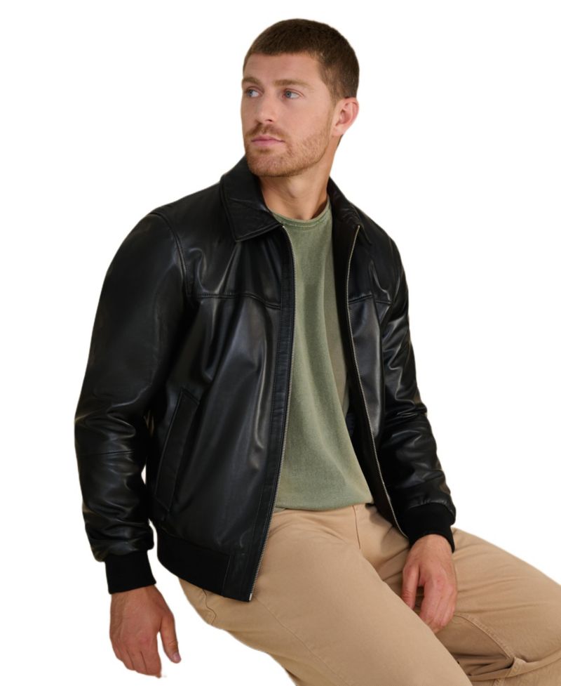 Men's Mason Leather Bomber Jacket