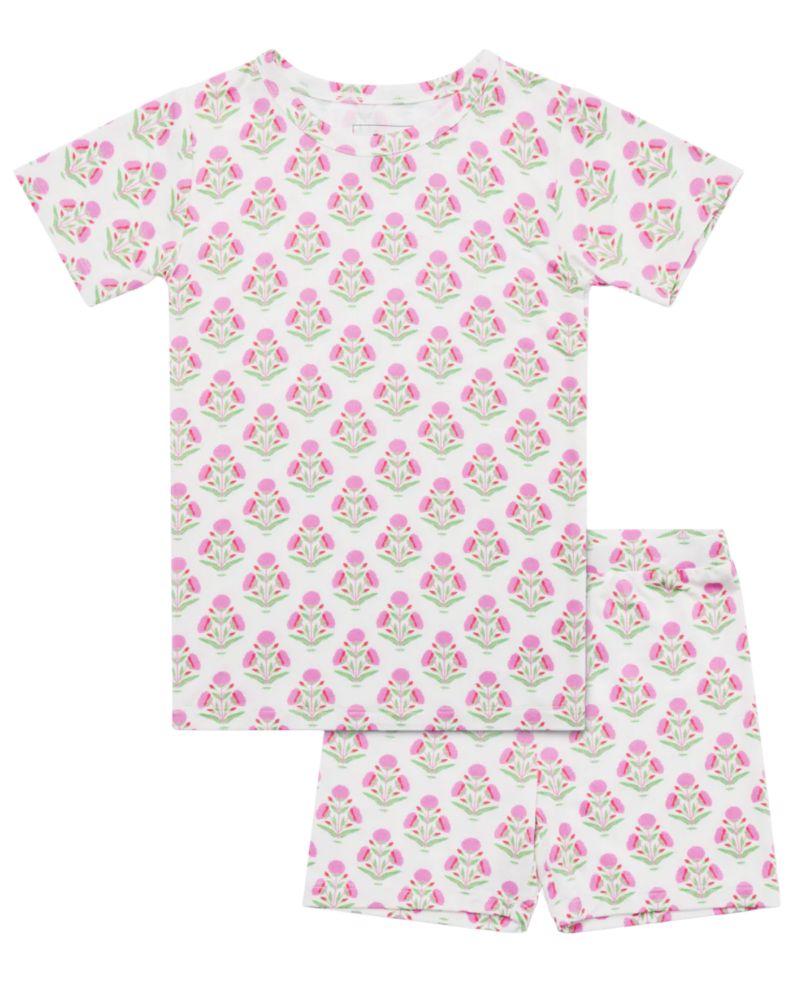 Baby Girls Pink Posy Pajama Set