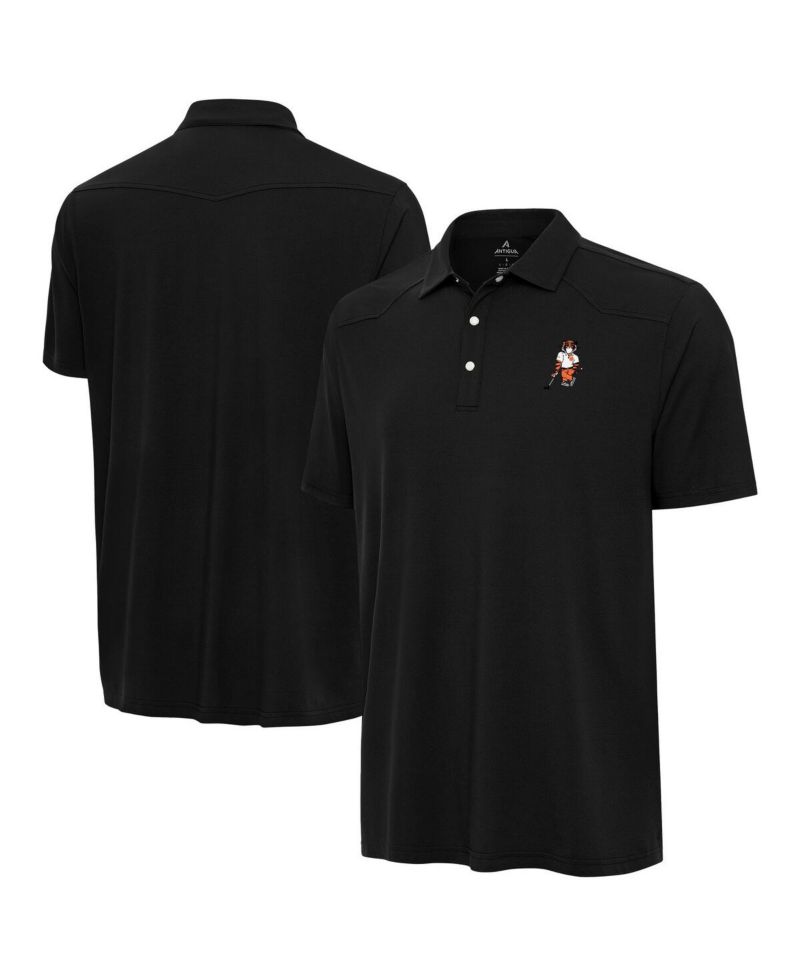 Men's Black Clemson Tigers Golfer Western Polo Shirt
