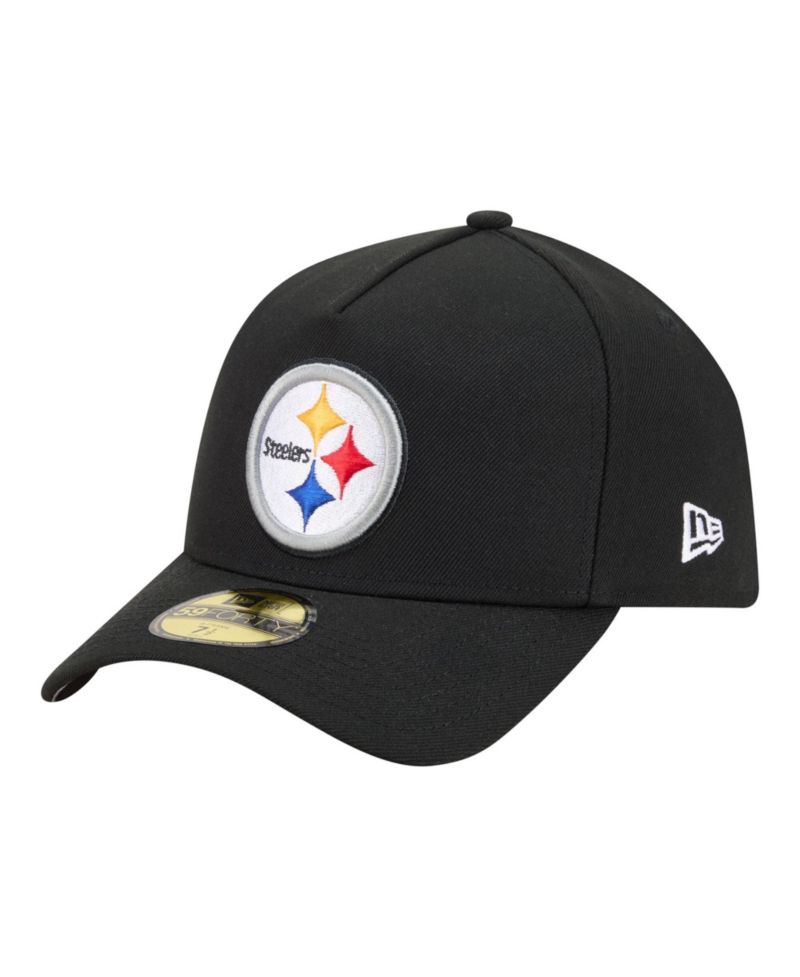 Men's Black Pittsburgh Steelers A-Frame 59FORTY Fitted Hat