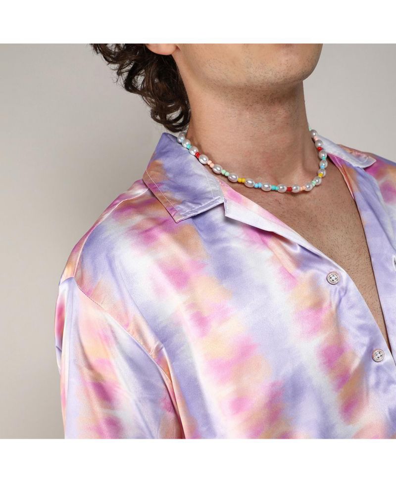 Men's Lavender & Pale Orange Relaxed Ombre Shirt