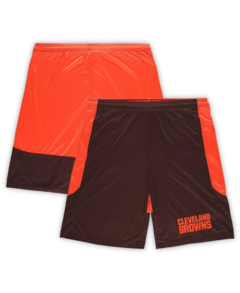 Men's Brown/Orange Cleveland Browns Big & Tall Launch Shorts