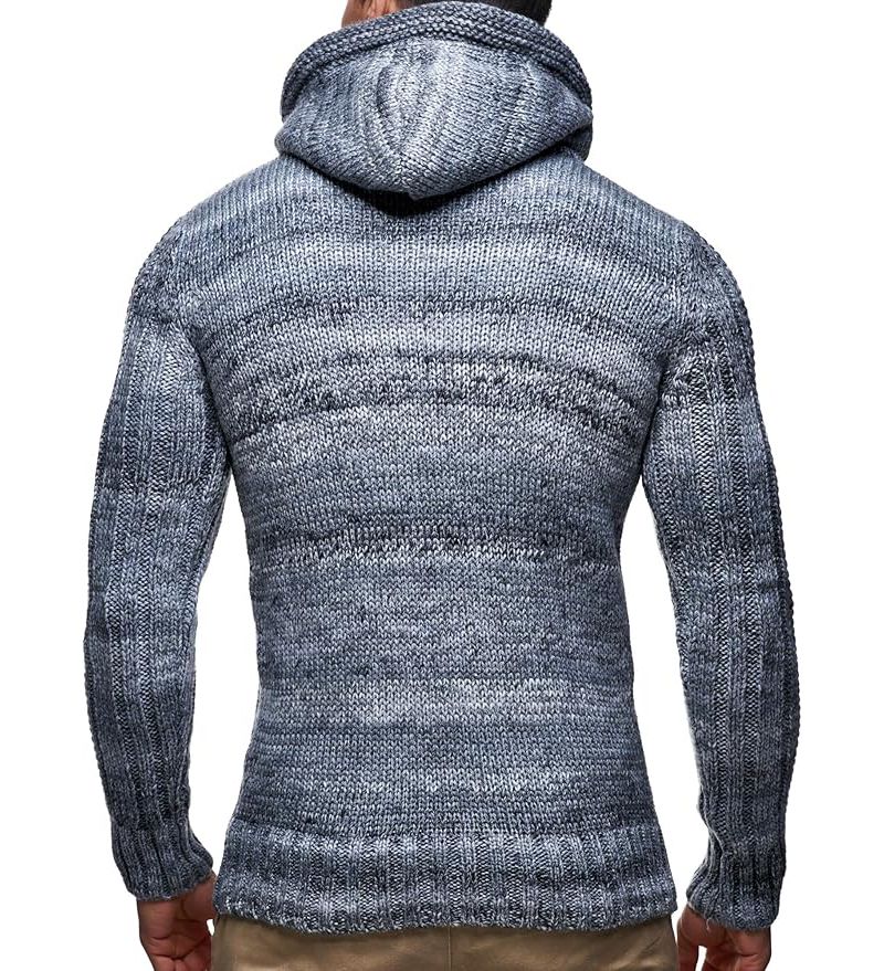 Men s Knitted Pullover | Long-sleeved slim fit hoodie | Basic winter hoodie-sweater for Men