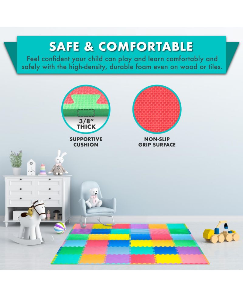 Kids Floor Play Mat 3/8-in, 16 Sq Ft - 16 Tiles