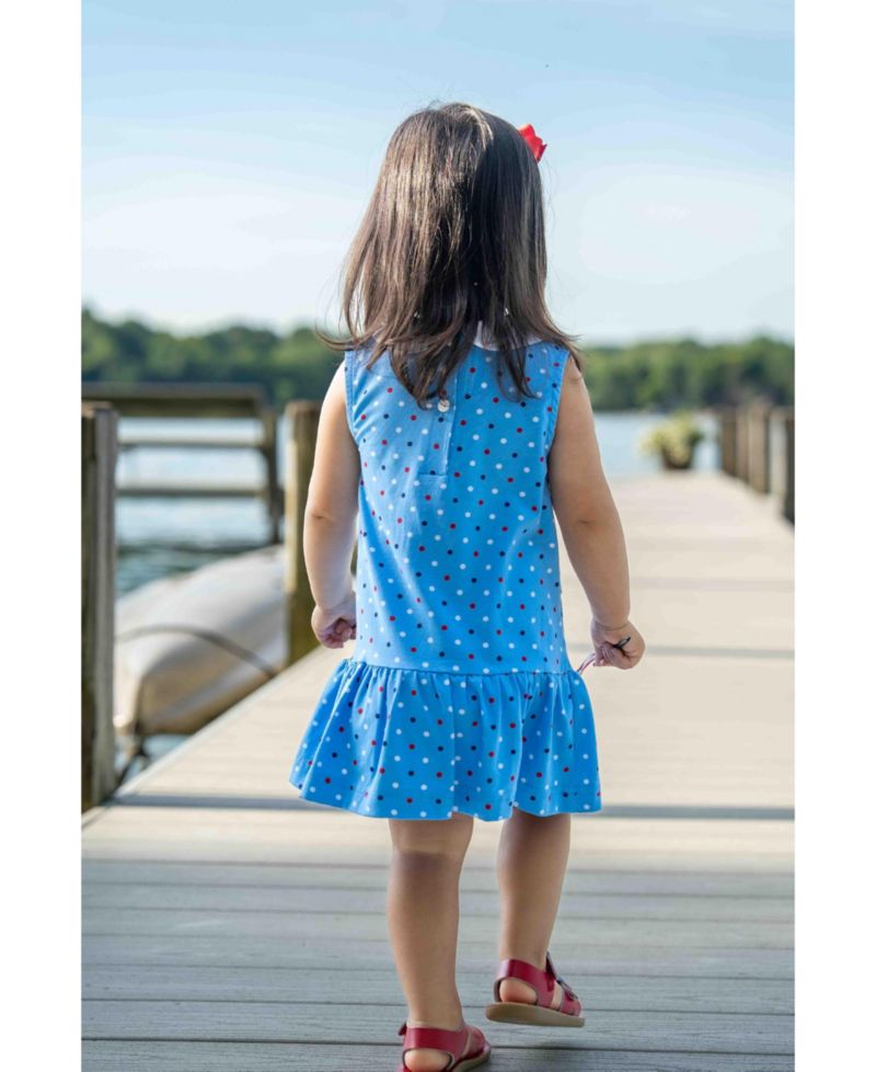 Little Girl Printed Knit Dress With Flowers