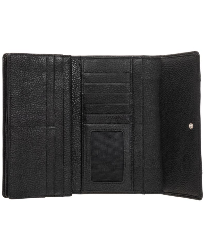 Women's Pebbled Collection RFID Secure Trifold Wing Wallet