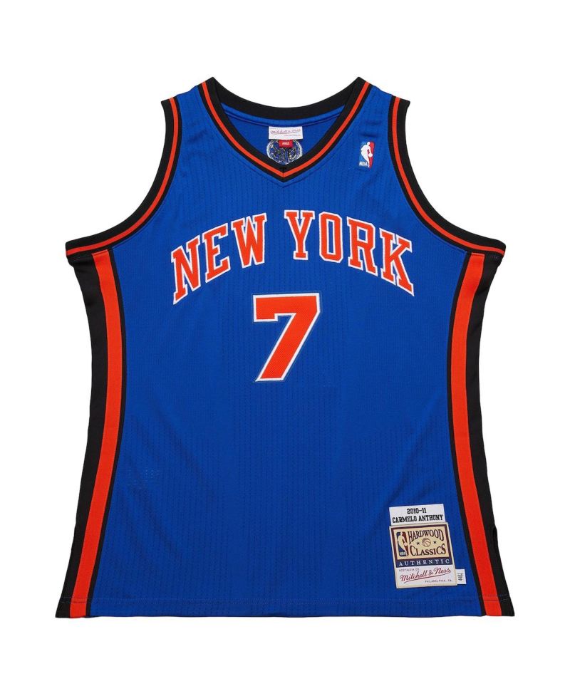 Men's Carmelo Anthony Royal New York Knicks 2010/11 Hardwood Classics Authentic Jersey