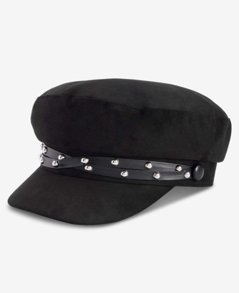 Double Stud Band Suede Skipper Cap