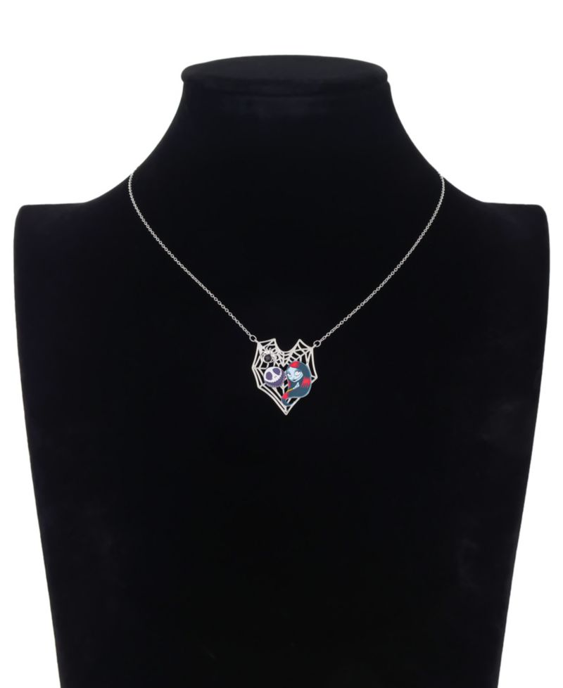 Nightmare Before Christmas Sally and Jack Crystal Pendant Necklace