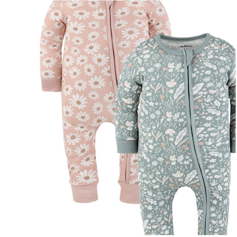 Baby Girls Boho Meadow Cotton 2 Pack Footless Pajamas