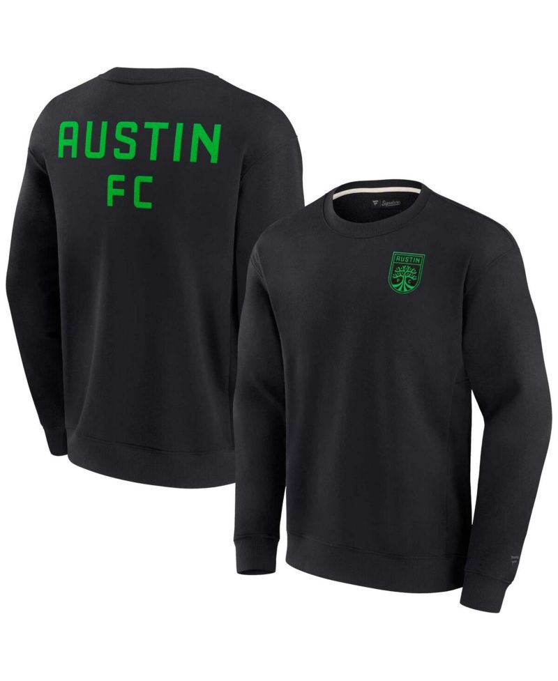 Men's and Women's Black Austin FC Super Soft Fleece Crew Sweatshirt
