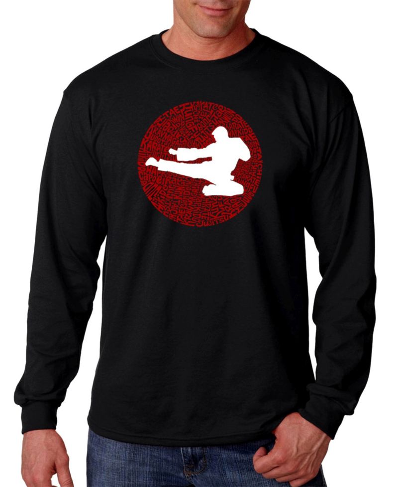 Men's Types of Martial Arts Word Art Long Sleeve T-shirt