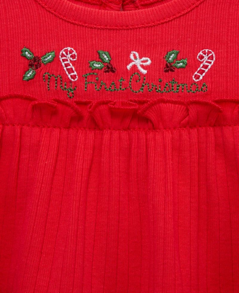 Baby Girls' Candy Cane Embroidered Tunic Top, Pants and Headband, 3-Piece Set