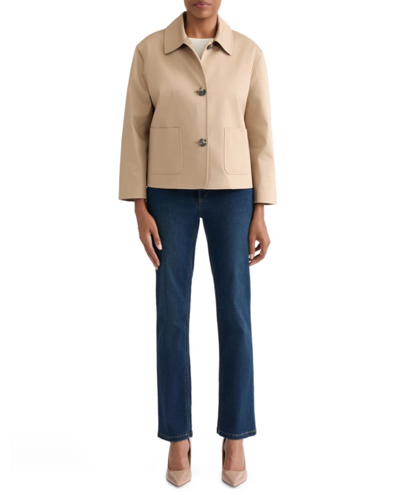 Petite Notch Collar Three-Button Front Jacket