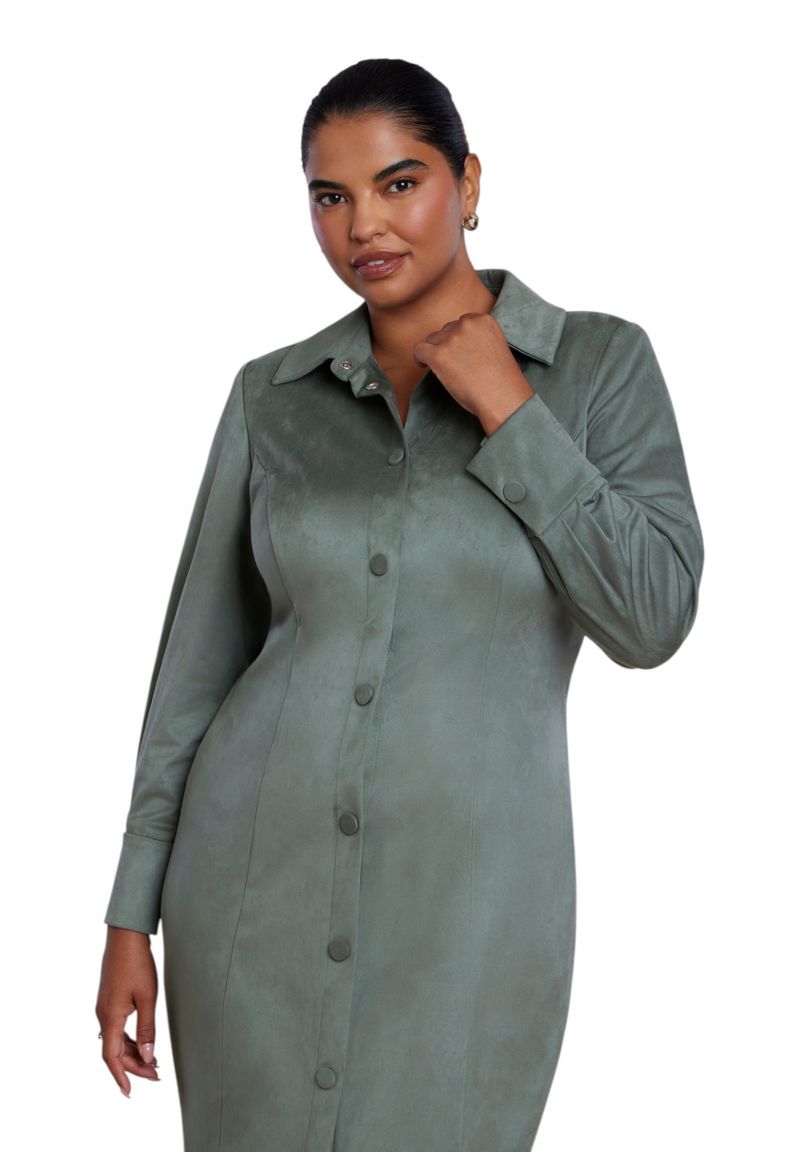 Women's Suede Shirt Dress
