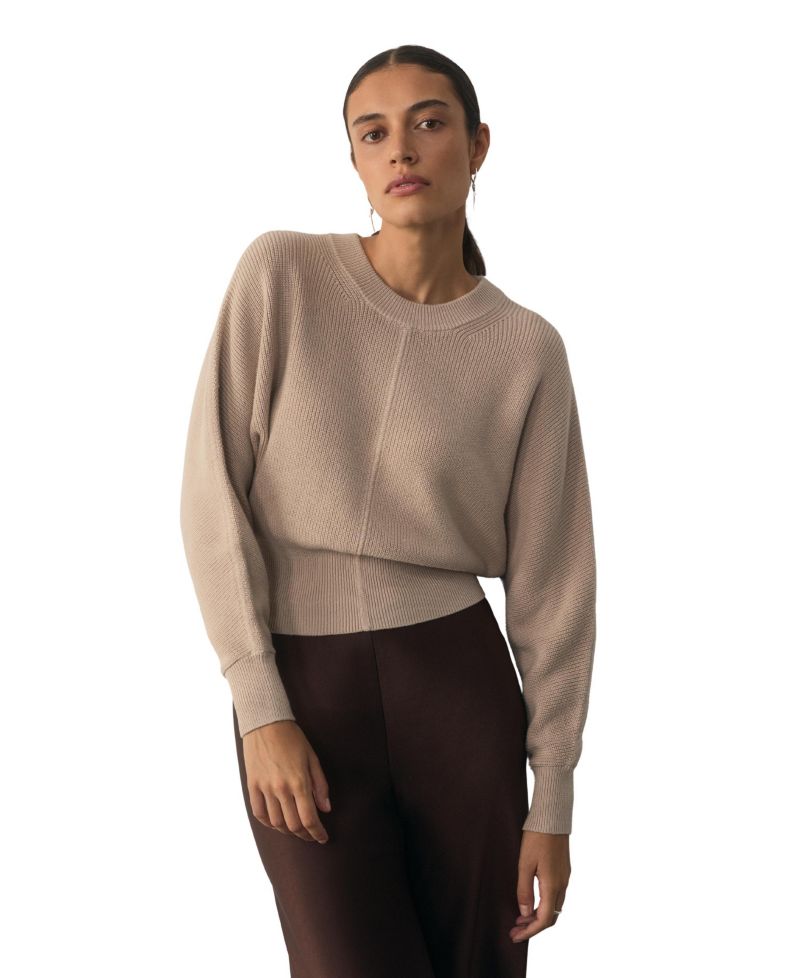 Women's Rieti Silk-Blend Ribbed-Knit Crewneck Sweater