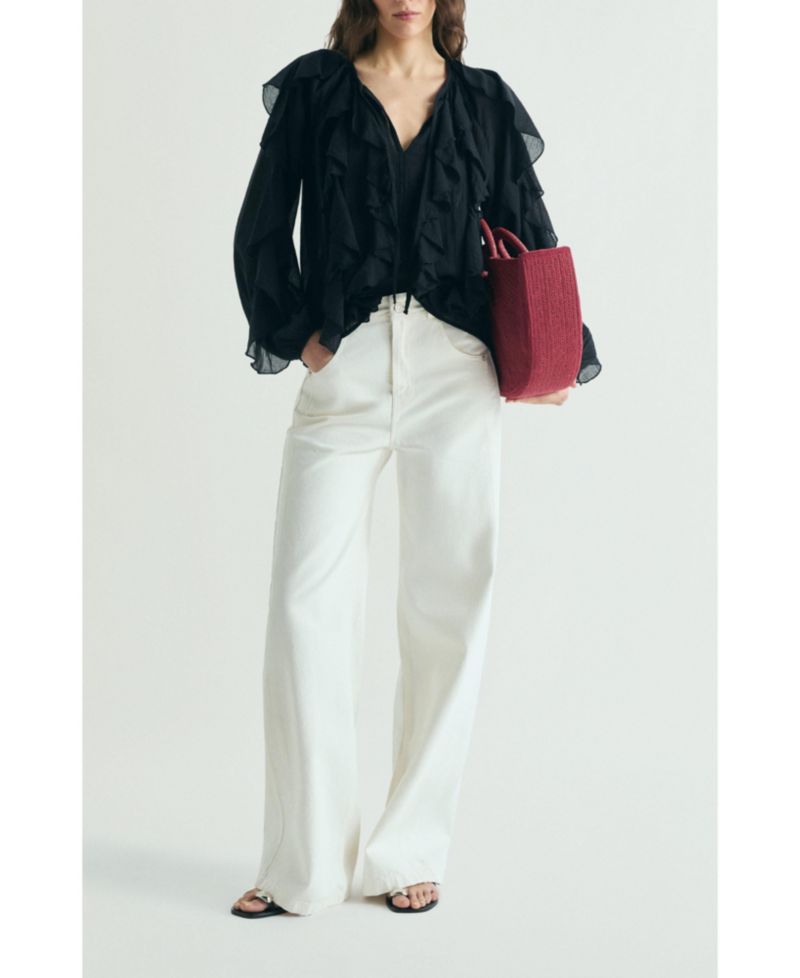 Women's Ruffled Cotton Blouse