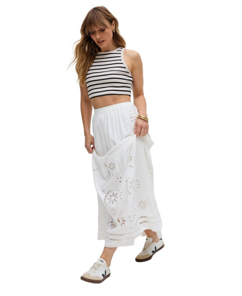 Women's Georgina Lace Paneled Maxi Skirt