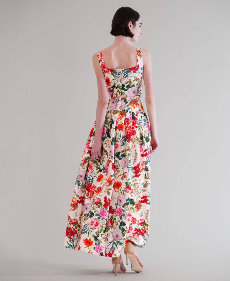 Women's Square Neck Drop Waist Maxi Dress