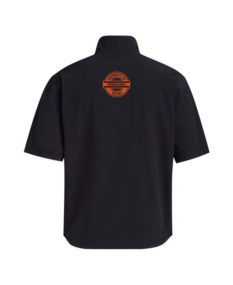 Men's Black Miami Hurricanes 2024 Half-Zip Short Sleeve Training Jacket