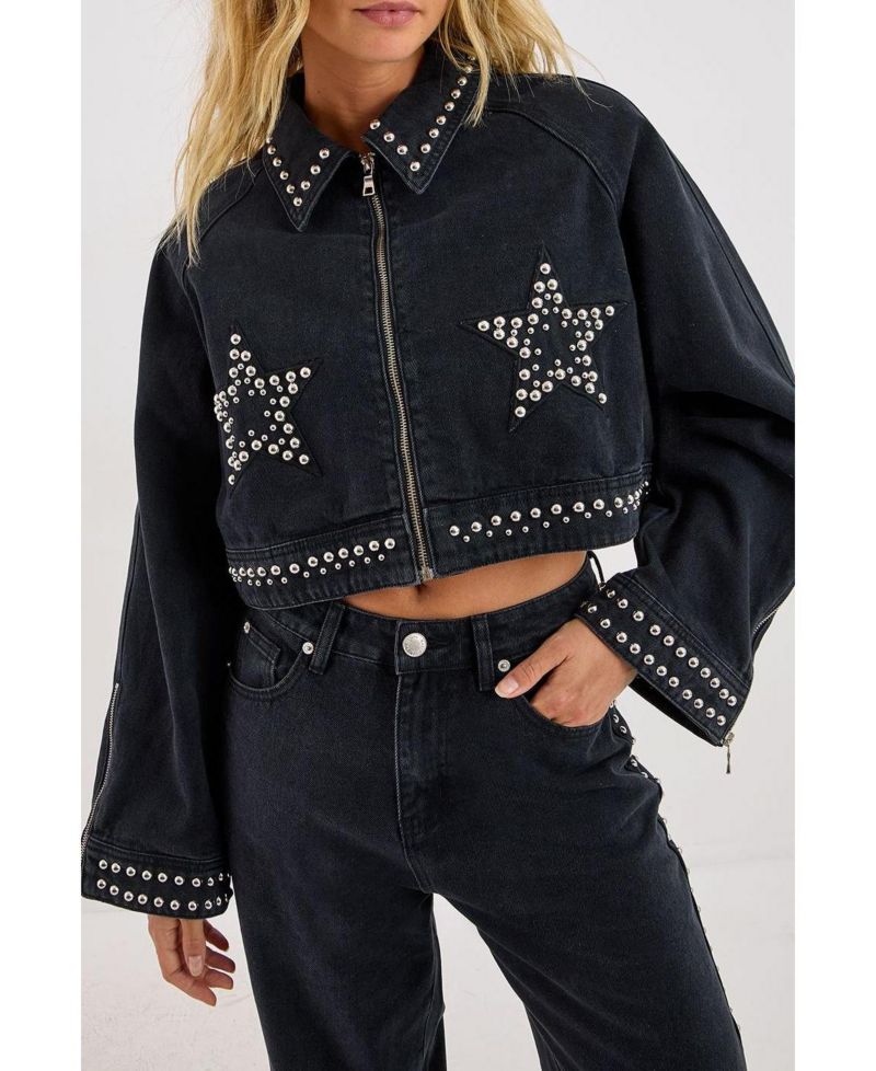Women's Studded Denim Jacket