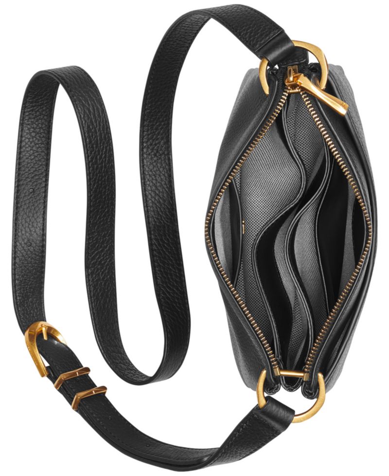 Glenwood Zippered Leather Small Crossbody with Tassel Detail
