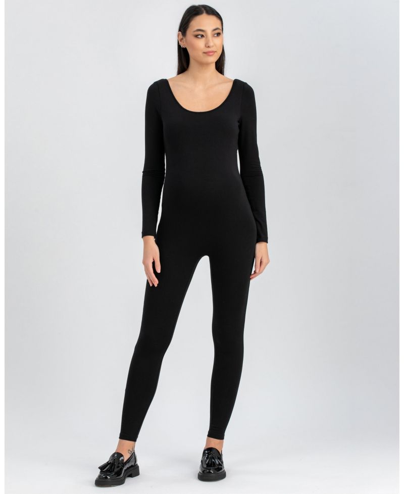 Maternity Slim Scoop Neck Maddy Jumpsuit with Long Sleeves