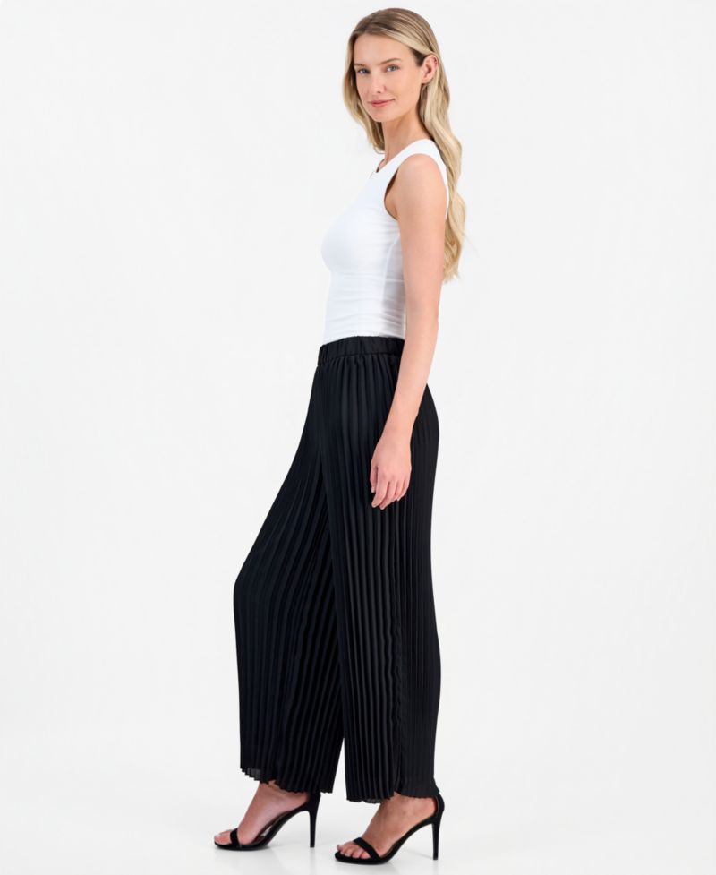 Women's Pleated Wide-Leg Pants