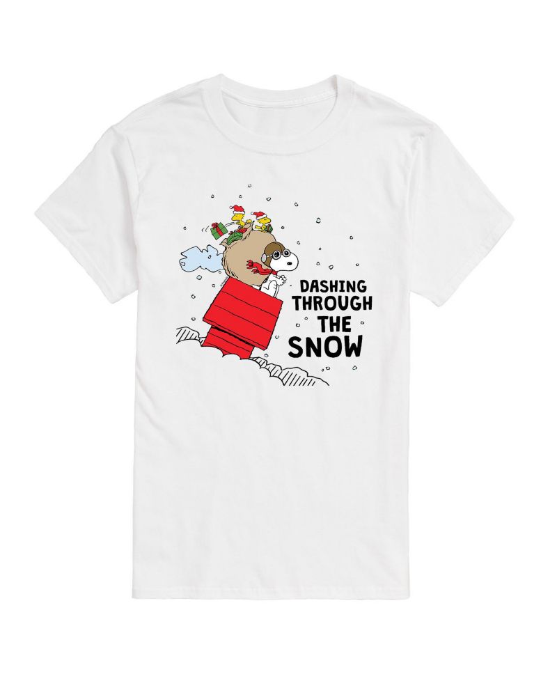 Men's Peanuts Dashing Through Snow Short Sleeve T-shirt
