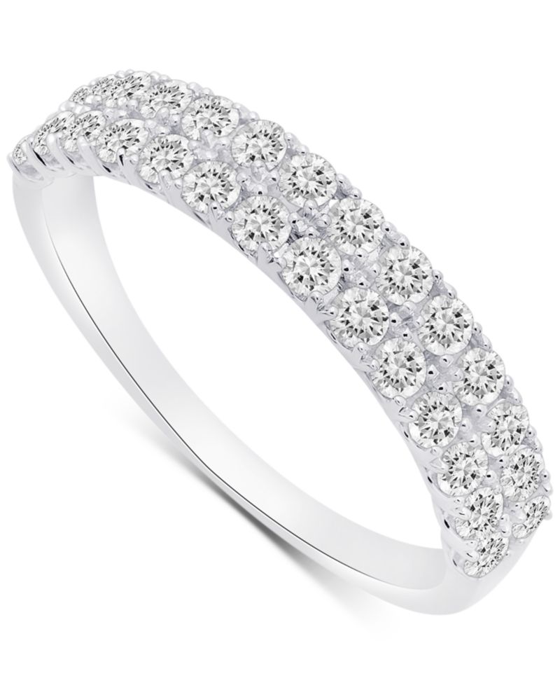 Diamond Double Row Band (3/4 ct. t.w.) in Platinum